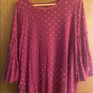 3/4 sleeve plum blouse. Lame Bryant